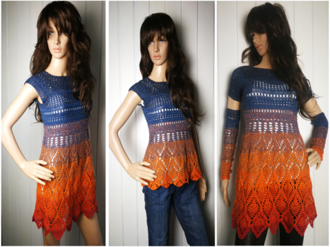 Häkelanleitung Top und Tunika-Kleid "Herbstgeflüster", Gr. 32-54