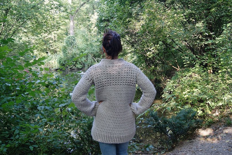 Häkelpullover NATUR (Oversize / Unisize - leicht an alle Größen anzupassen)