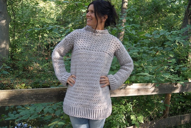 Häkelpullover NATUR (Oversize / Unisize - leicht an alle Größen anzupassen)