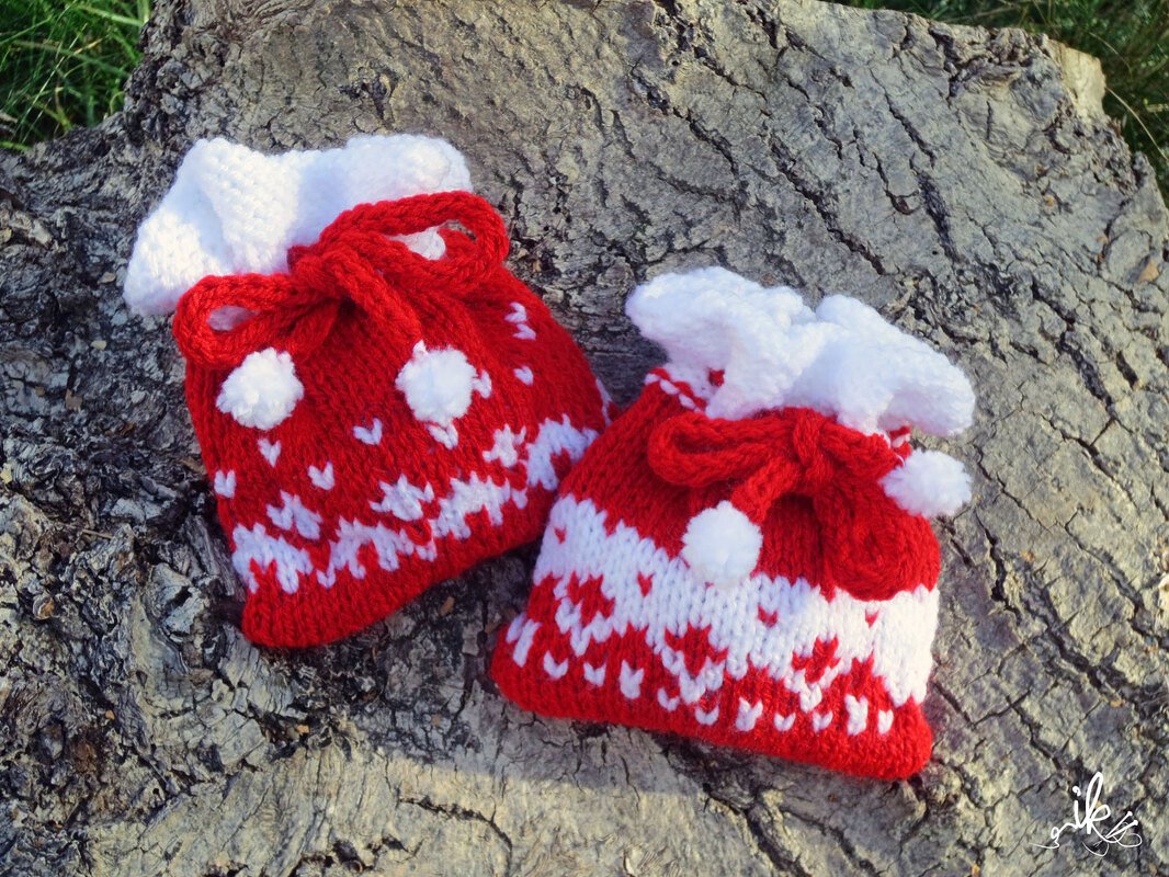 Strickanleitung Weihnachtsbeutel / Weihnachtssäckchen