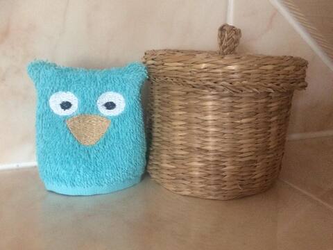 Eulen-Waschlappen Stickdatei ♥ ITH 10x10