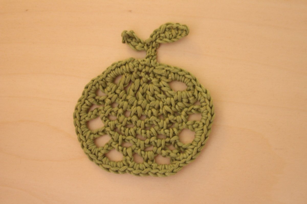 Häkelanleitung Apfel Applikation Herbstdeko