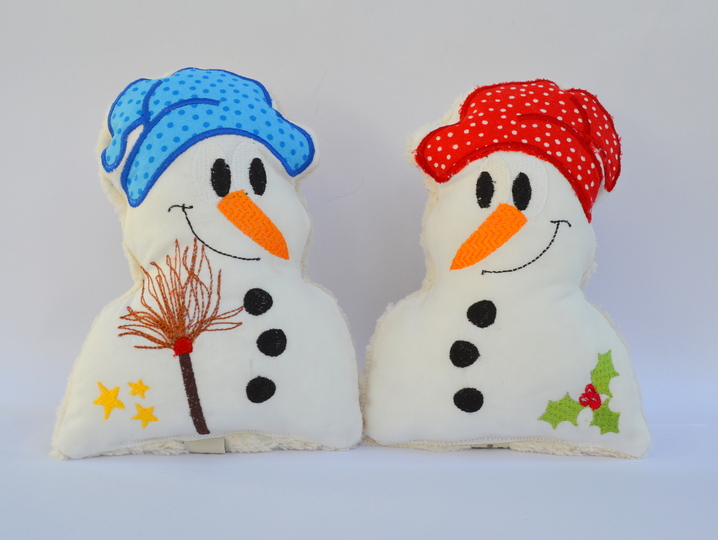 ITH Stickdatei Schneemann Rassel für den 16x26cm Rahmen