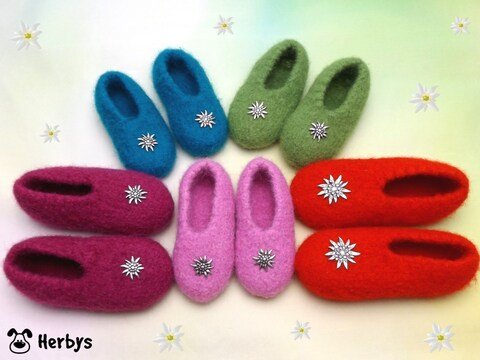 Strickanleitung Filzschuhe "Edelweiß"