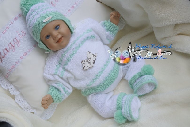 Strickanleitung für Baby's u. Reborns Modell Fritzi Gr. 50 - 56 4-teilig