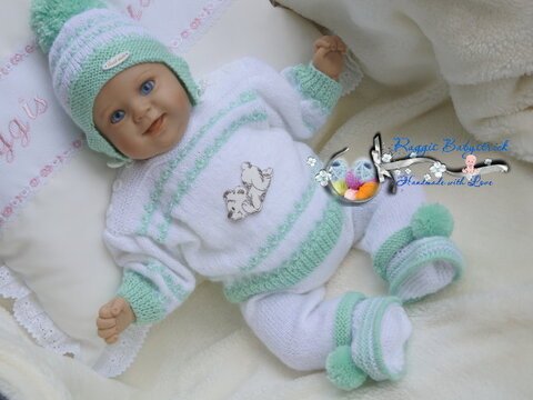 Strickanleitung für Baby's u. Reborns Modell Fritzi Gr. 50 - 56 4-teilig