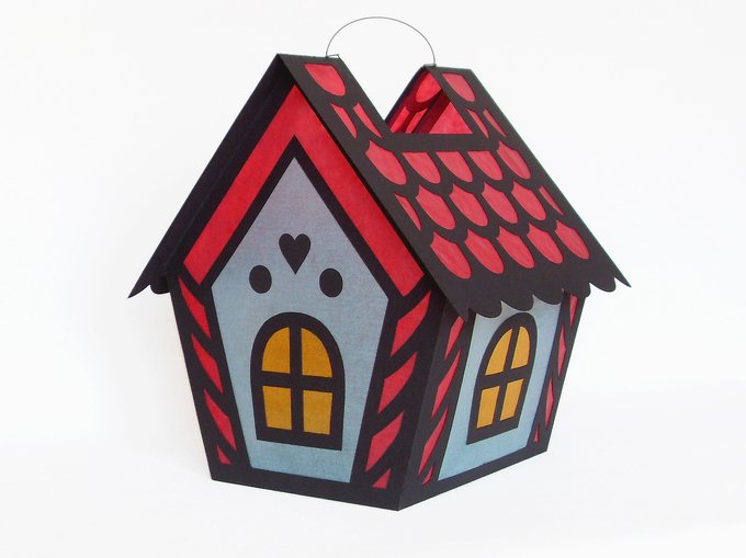 St. Martins-Laterne – Häuschen – Bastelvorlagen mit Anleitung
