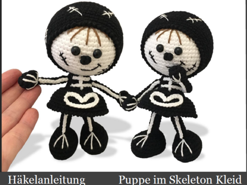 159DE Häkelanleitung Puppe im Skeleton Kleid - Amigurumi PDF Stelmakhova CP