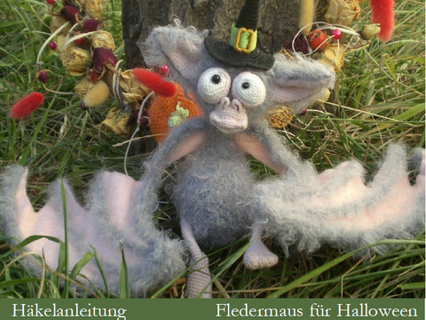 033DE Häkelanleitung Fledermaus für Halloween - Amigurumi PDF Astashova CP