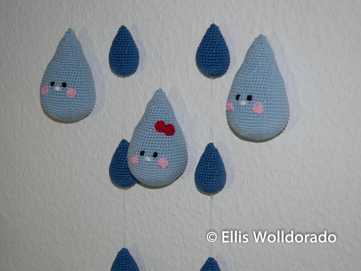 Regentropfen-Mobile, Häkelanleitung