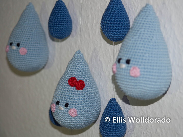 Regentropfen-Mobile, Häkelanleitung