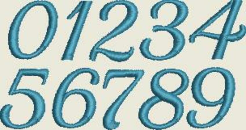 Stickdatei Alphabet, Zahlen 25mm 401