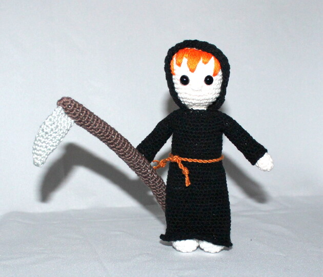 Halloween Set Junge als Tod verkleidet, Mädchen als Hexe, Kürbis und Spinne Häkelanleitung deutsch