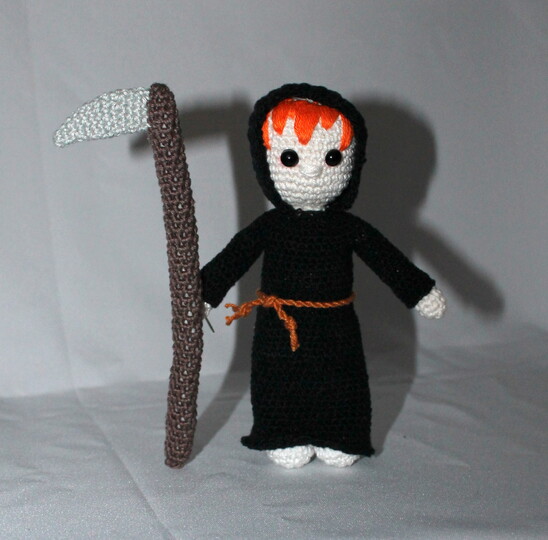 Halloween Set Junge als Tod verkleidet, Mädchen als Hexe, Kürbis und Spinne Häkelanleitung deutsch