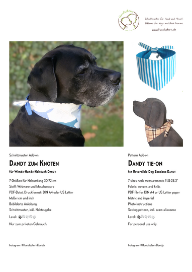 DANDY Knoten: Add-on/Ergänzung Hunde-Halstuch Nähanleitung+Schnitt