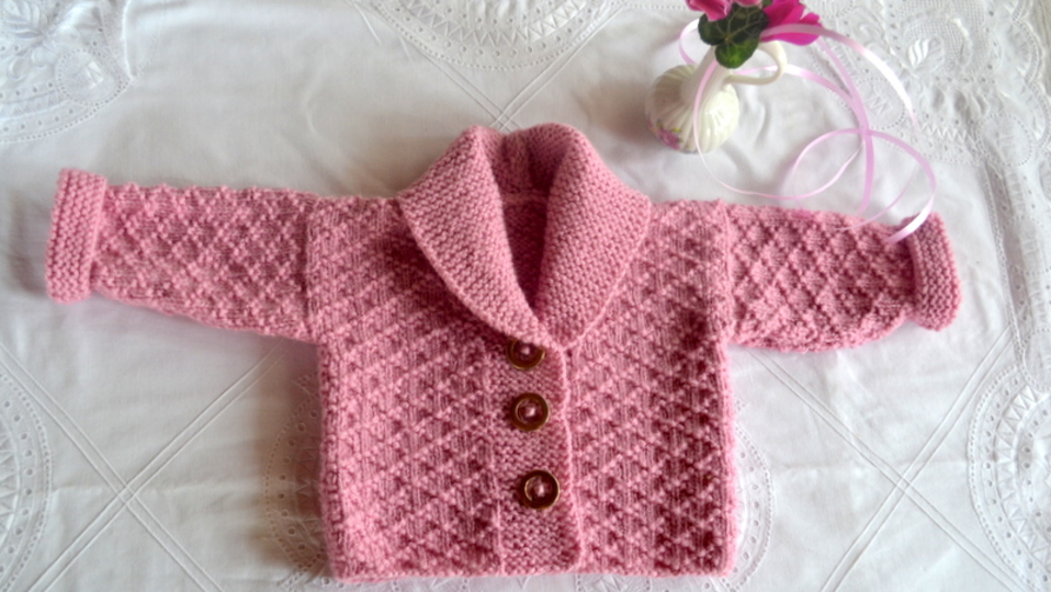 Strickanleitung * Baby - Kinder Jacke mit Schalkragen in 3 Größen