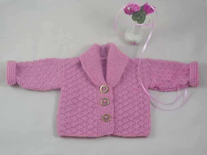 Strickanleitung * Baby - Kinder Jacke mit Schalkragen in 3 Größen