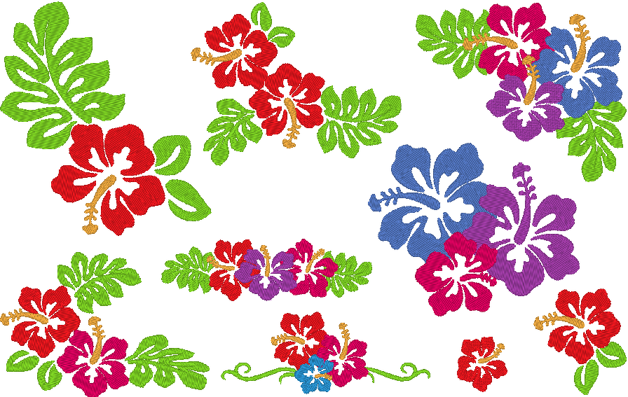 Hibiskus Stickdatei - Bild 6