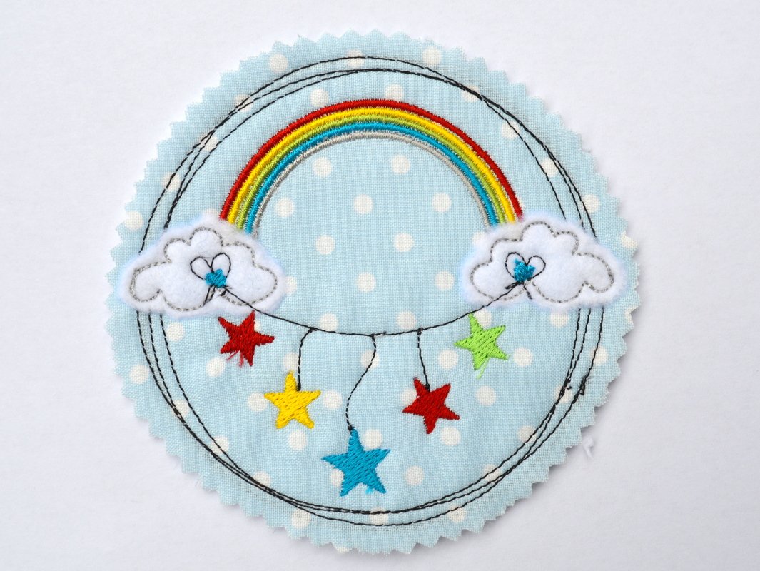 Stickdatei Doodle Wolkensterne 10x10cm