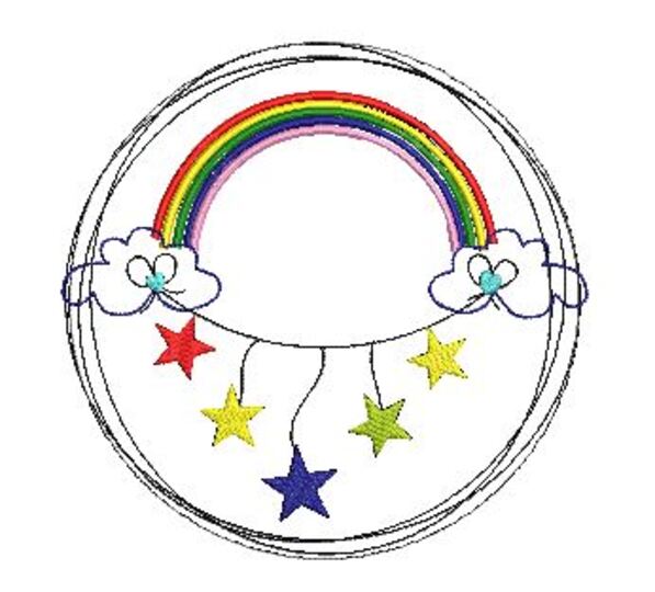 Stickdatei Doodle Wolkensterne 10x10cm