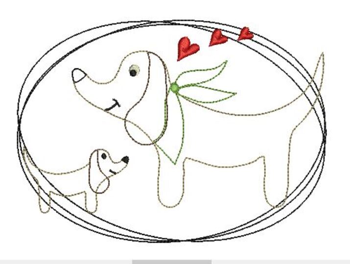 Stickdatei Hundemama Doodle 13x18cm