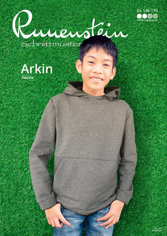 Arkin Hoodie 146-176 Schnittmuster &amp; Nähanleitung