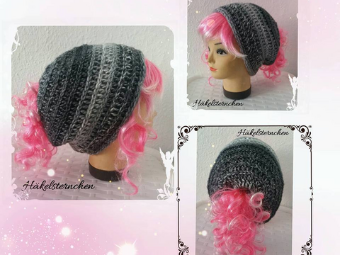 Häkelanleitung Pferdeschwanzmütze // Anfänger // alle Größen - schnell und mega einfach