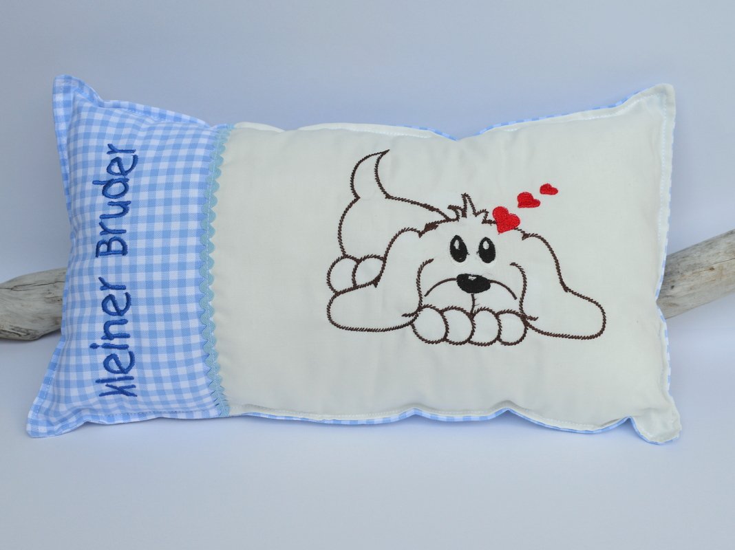 Stickdatei Hund liegend Konturstich SET 10x10cm und 13x18cm