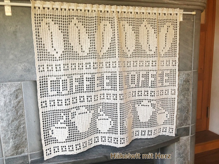 Häkeln / Gardine "Coffee" + Bonus