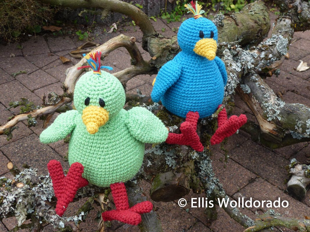 Bunte Vögel, Amigurumi, Häkelanleitung