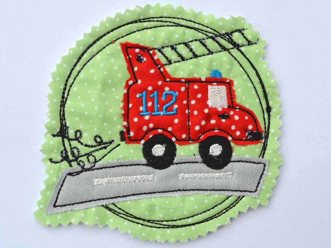 Stickdatei Doodle Feuerwehr 2er SET 10x10cm