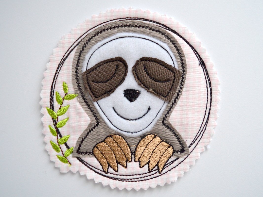 Stickdatei doodle Faultier 16x16cm