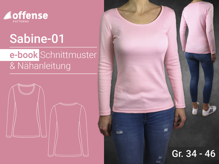 Basic Longsleeve "Sabine-01" - Schnittmuster + Nähanleitung