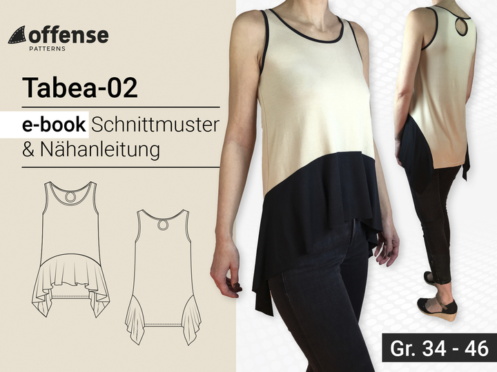 Top/Shirt mit Volant "Tabea-02" - Schnittmuster + Nähanleitung