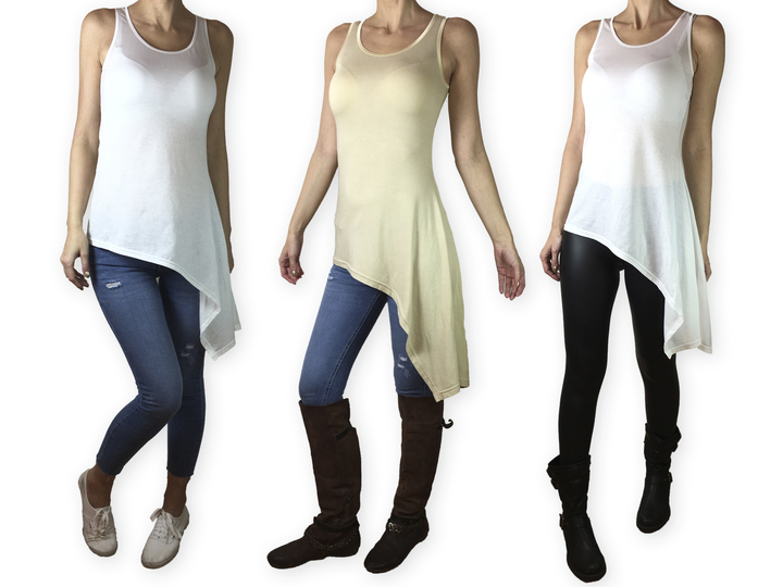 Basic Top mit asymmetrischem Volant "Tatiana-01" - Schnittmuster + Nähanleitung