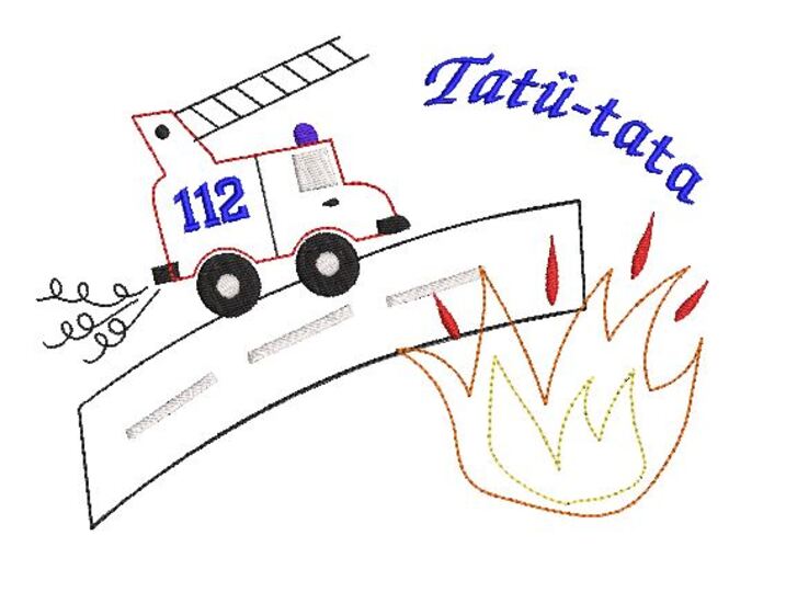 Stickdatei Feuerwehr doodle für den 13x18cm Rahmen
