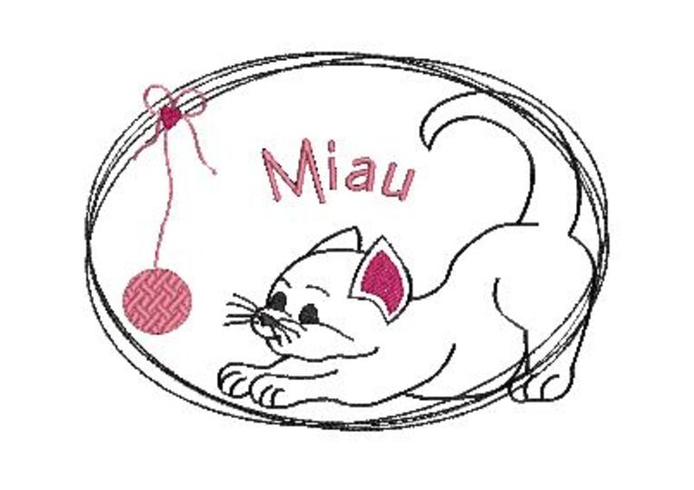 Stickdatei Katze doodle 3er SET für den 13x18cm Rahmen