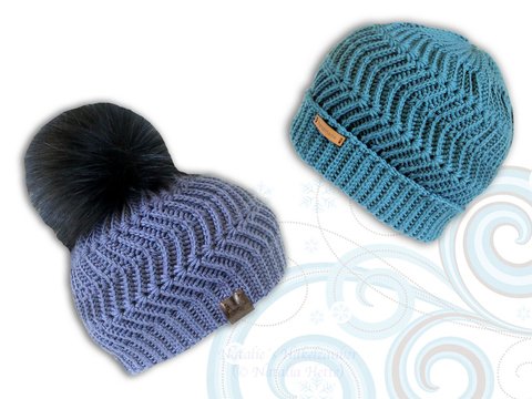 Beanie with zigzag pattern "Grazie" all sizes,  2 variants