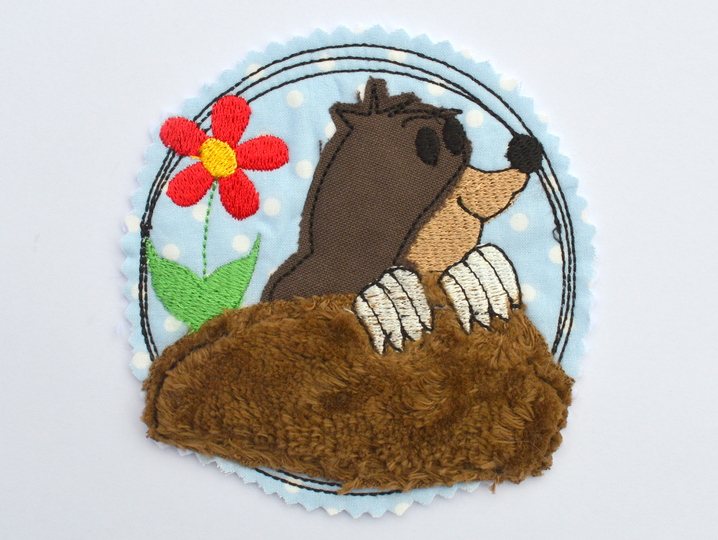 Stickdatei Maulwurf doodle 10x10cm