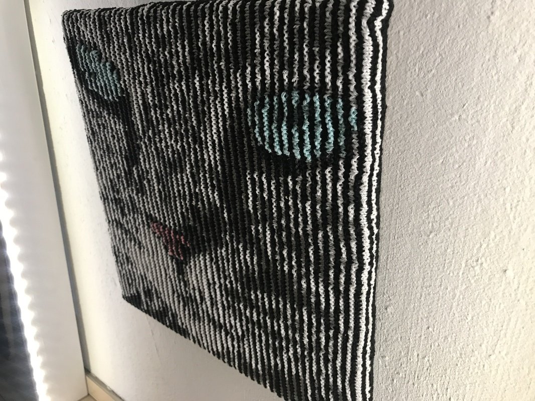 Schatten / Illusionsstrickbild "Katze"