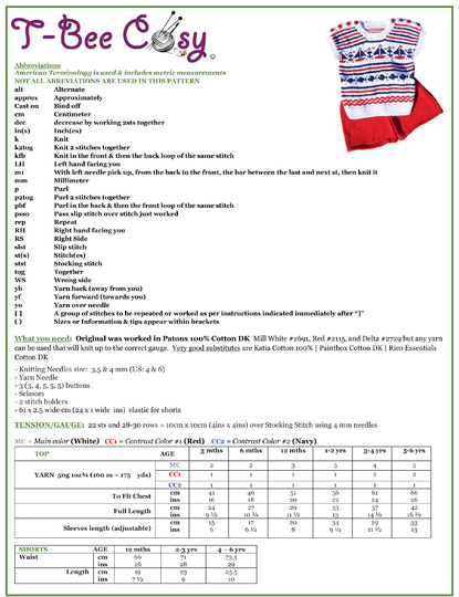 Nautical Top and Shorts - 3 months to 6 years