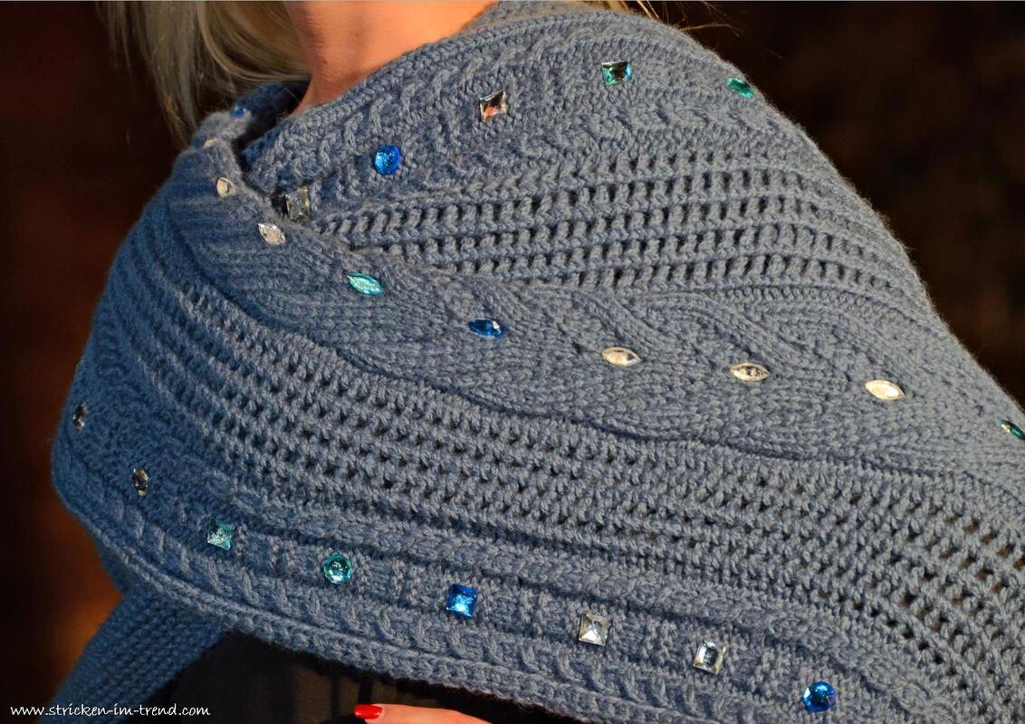 Strickanleitung für Tuch in Zopfoptik | 3-Eckstuch "Diamantenzopf"