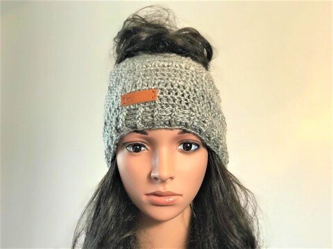 129 Häkelanleitung Mütze Dutt Mütze Zopf Duttmütze