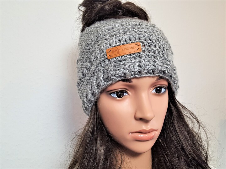 129 Häkelanleitung Mütze Dutt Mütze Zopf Duttmütze