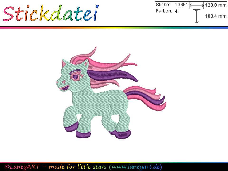 Stickdatei "Pony" - Format: DST & PES