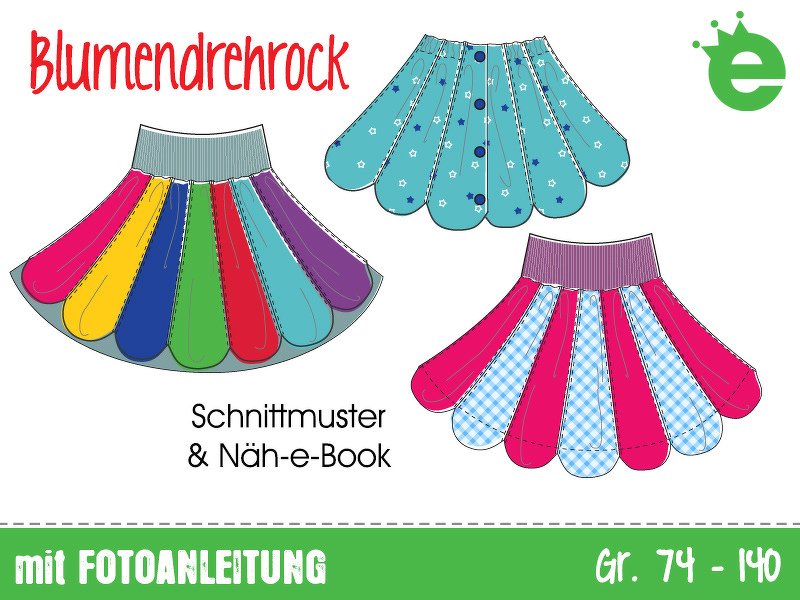Blumendrehrock Gr. 74-140 • E-Book &amp; Schnittmuster