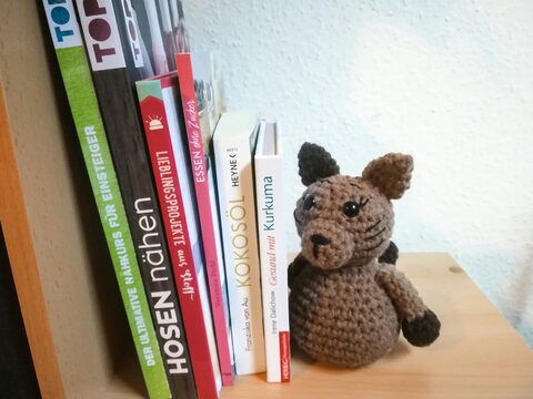 Häkelanleitung Katze Buchstopper, Türstopper häkeln