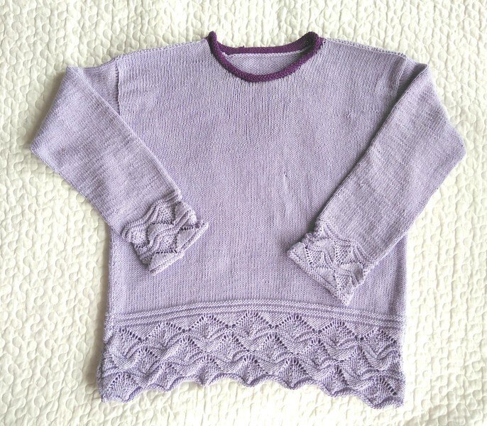 Strickanleitung Damenpulli mit Baumwollgarn Gr. 40/42 - Bild 2