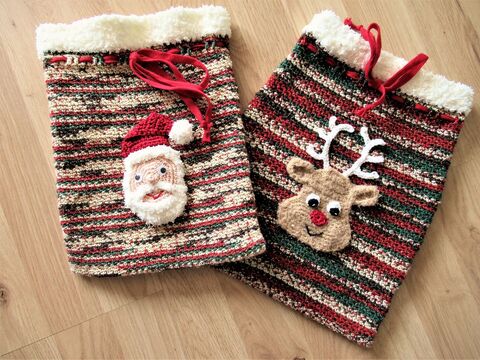 Häkelanleitung: Geschenksäckchen für Nikolaus oder Weihnachten