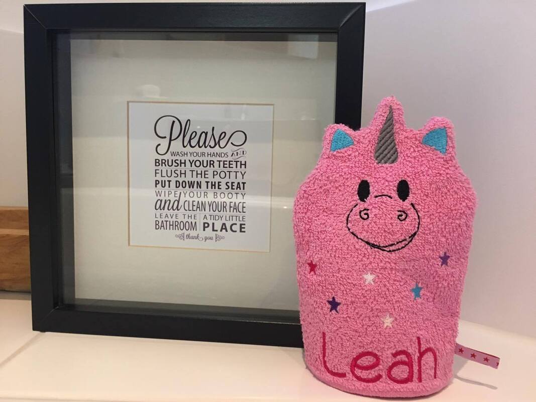 Einhorn-Waschlappen Stickdatei  ITH 16x26